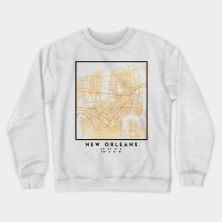 NEW ORLEANS LOUISIANA CITY STREET MAP ART Crewneck Sweatshirt